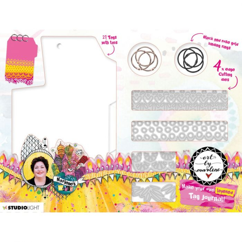 Studio Light • DIY Layered tag journal Marlene’s World nr.14 ( JOURNALBM14)